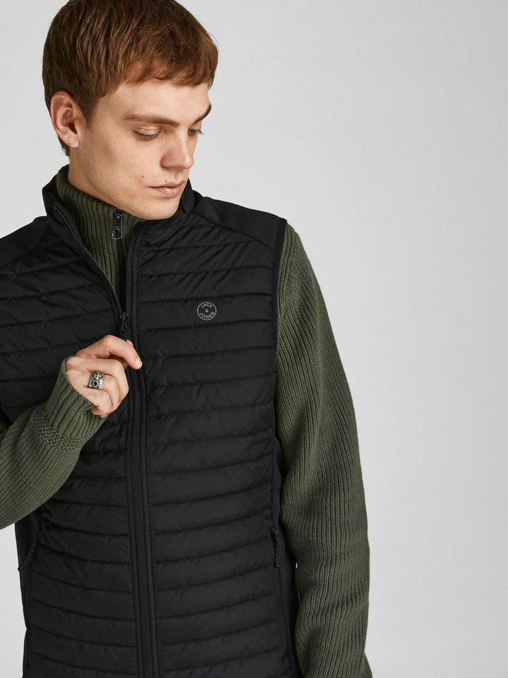 Jack & Jones Funktionsweste Stepp Übergangs ohne Ärmel JJEMULTI für Herren Recyceltes Material nachhaltig Regulär geschnitten Fit unifarben Bild 2