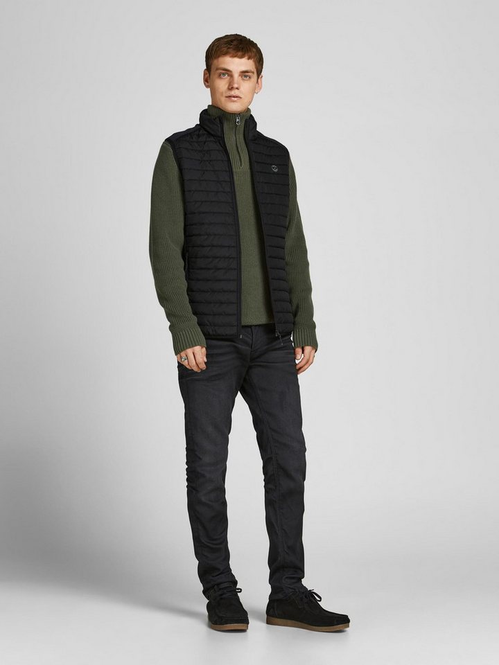 Jack & Jones Funktionsweste Stepp Übergangs ohne Ärmel JJEMULTI für Herren Recyceltes Material nachhaltig Regulär geschnitten Fit unifarben Bild 3