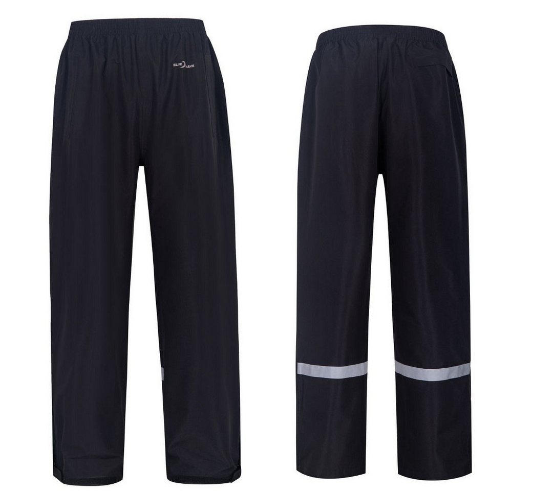 RennerXXL Regenhose Melton Herren Funktionshose Herren wasserdicht atmungsaktiv Übergrößen Durchgriff-Taschen, reflektierende Applikationen, elastischer Bund Bild 3