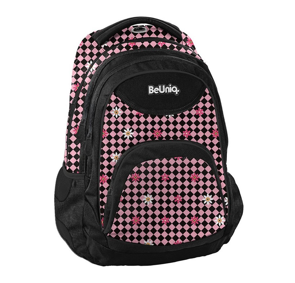 PASO Schulrucksack (Schulset, 5-tlg), Gitter Mega Set 5-teilig – Rosa