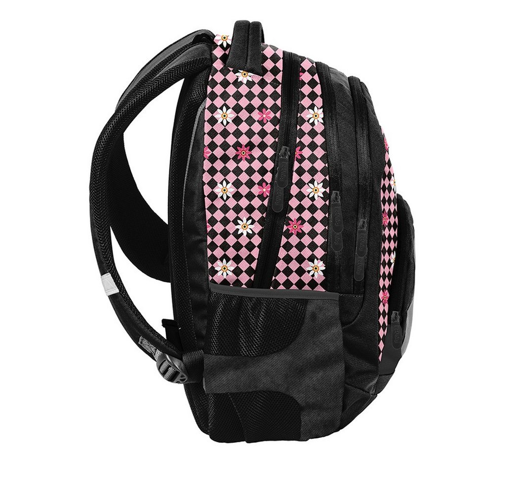 PASO Schulrucksack (Schulset, 5-tlg), Gitter Mega Set 5-teilig – Rosa Bild 4