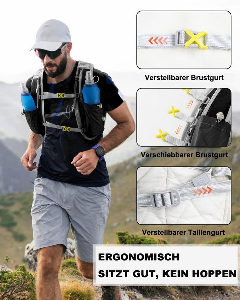Coonoor Trinkrucksack Laufweste für Männer und Frauen, Hydrationsrucksack mit Reflektoren (1-tlg), verstellbare Laufweste für Laufen und Radfahren, Trinken unterwegs Bild 2