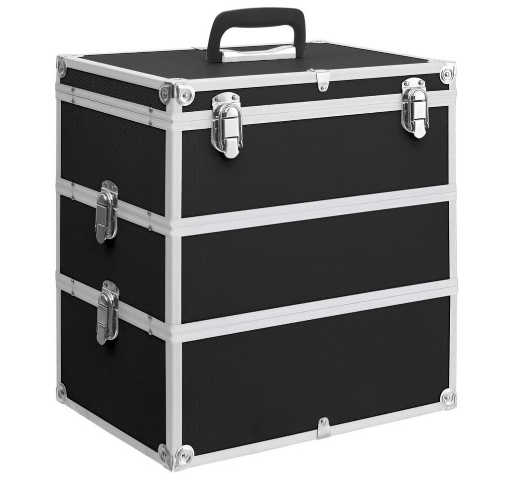 vidaXL Kosmetikkoffer Kosmetikkoffer 37x24x40 cm Schwarz Aluminium (1-tlg)