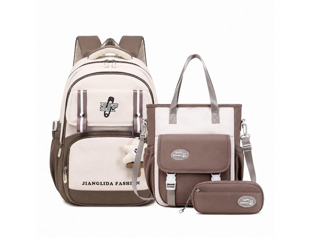 MOPUEA Schulrucksack Schulrucksack-Set Jungen Teenager coole Camouflage-Büchertaschen (3-tlg), Rucksack Wasserabweisend mit Lunchbox, Federmäppchen, 3-teilig Bild 5