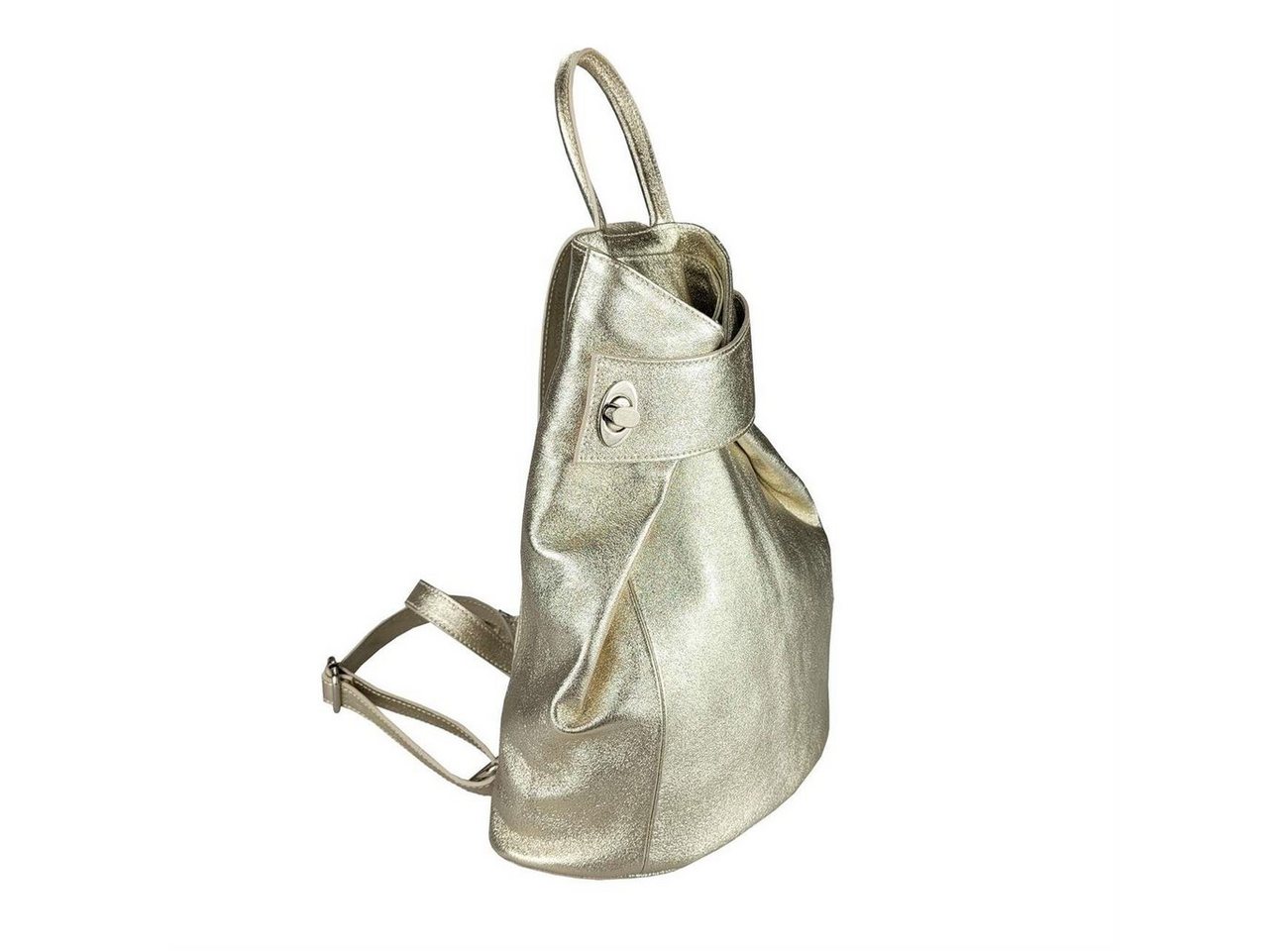 ITALYSHOP24 Rucksack Made in Italy Damen Leder Schultertasche Daypack Freizeitrucksack Bag, PREMIUM Cityrucksack Umhängetasche Shopper Tagesrucksack Handgepäck