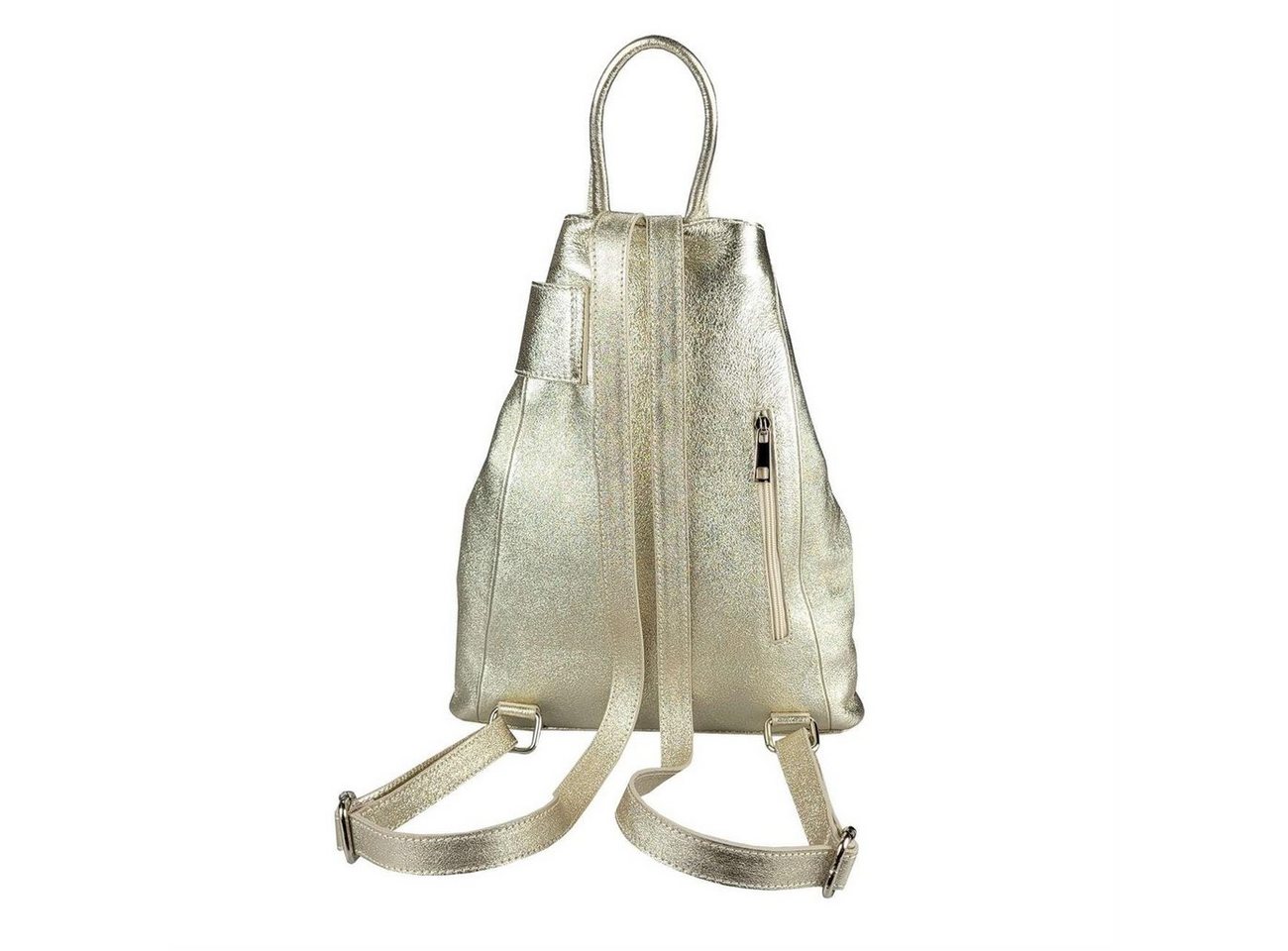 ITALYSHOP24 Rucksack Made in Italy Damen Leder Schultertasche Daypack Freizeitrucksack Bag, PREMIUM Cityrucksack Umhängetasche Shopper Tagesrucksack Handgepäck Bild 3