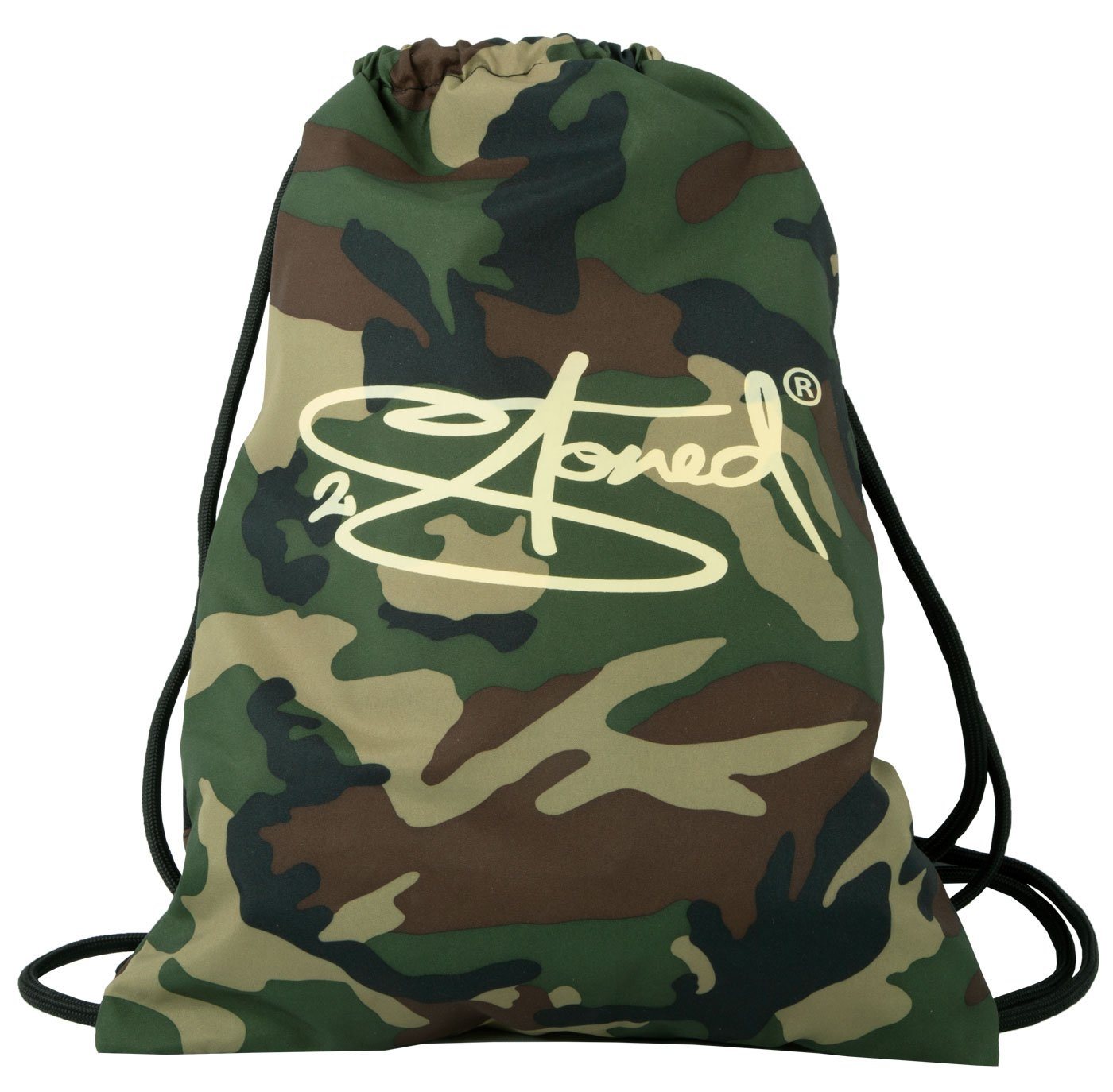 2Stoned Turnbeutel Sportbeutel Sportrucksack in Camouflage für Damen, Herren und Kinder, geräumiges Seitenfach mit Reißverschluss Bild 4