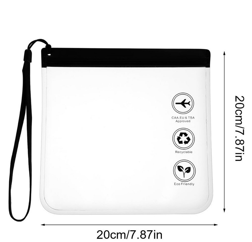 Coonoor Kulturbeutel Beutel Flugzeug Flüssigkeiten Beutel 20x20 cm (1 Liter Beutel Flugzeug Reisebeutel, 2-tlg), Reise Gadgets Must Have, Wasserdichter und Auslaufsicher mit Griff Bild 4