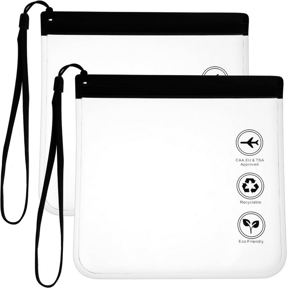 Coonoor Kulturbeutel Beutel Flugzeug Flüssigkeiten Beutel 20x20 cm (1 Liter Beutel Flugzeug Reisebeutel, 2-tlg), Reise Gadgets Must Have, Wasserdichter und Auslaufsicher mit Griff Bild 5