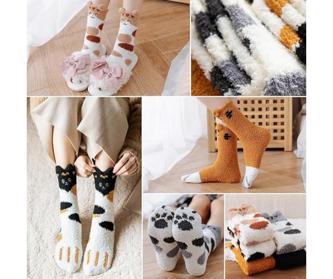 Coonoor Thermosocken 5 Paar Kuschelsocken Damen Flauschige Socken Weihnachtssocken (5-Paar)