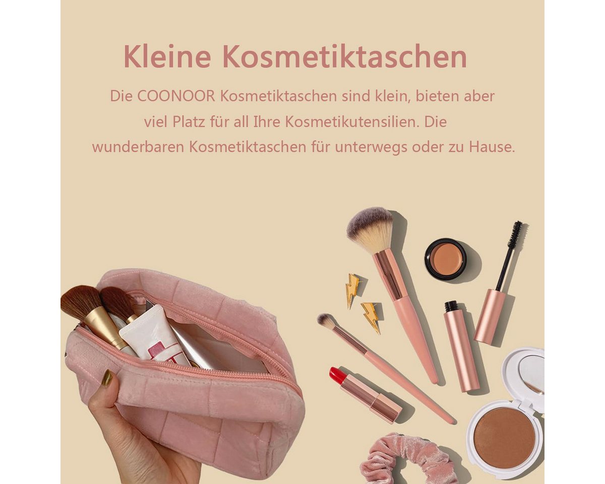 Coonoor Kosmetiktasche Kosmetiktasche aus Plüsch, Kosmetiktasche, Kosmetiktasche Reise Make-Up Kulturbeutel Beautycase Bild 3