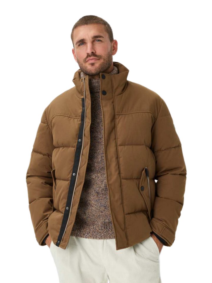 Brax Outdoorjacke braun,Outdoor,Baumwolle,Unifarben,Stehkragen,Lang,Regular Fit