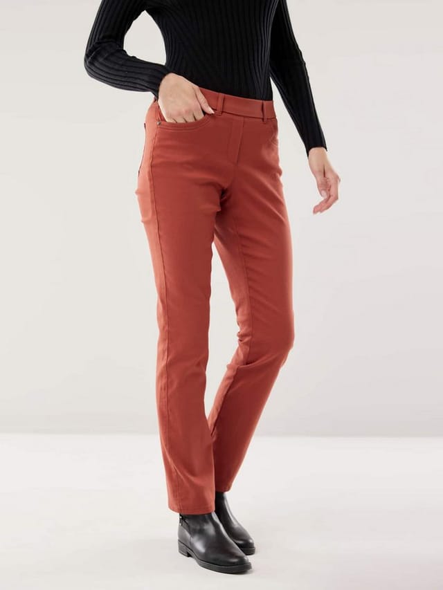 Walbusch Thermohose Damen Thermo-Extraglatt Baumwollhose Regular Fit, bügelfrei, atmungsaktiv, wärmend