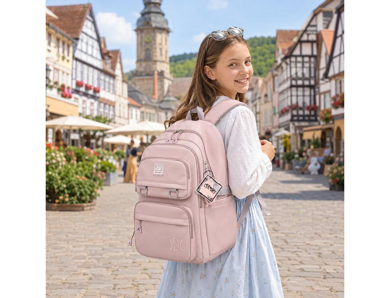 Coonoor Schulrucksack Mehrfachfach-Rucksack Schule Mädchen Jungen Teenager, Bequeme Schultasche, Seitentasche Bild 2