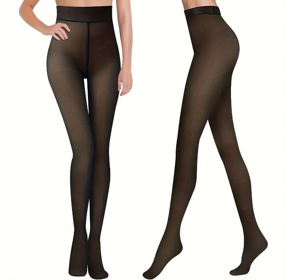 Blusmart Thermostrumpfhose Winter Frauen Thermo Leggings (warm sexy elastisch 2 St. durchscheinend Strumpf) Hohe Taille schlanke verdicken enge Hosen Bild 2