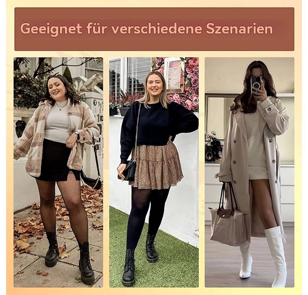 Blusmart Thermostrumpfhose Winter Frauen Thermo Leggings (warm sexy elastisch 2 St. durchscheinend Strumpf) Hohe Taille schlanke verdicken enge Hosen Bild 5