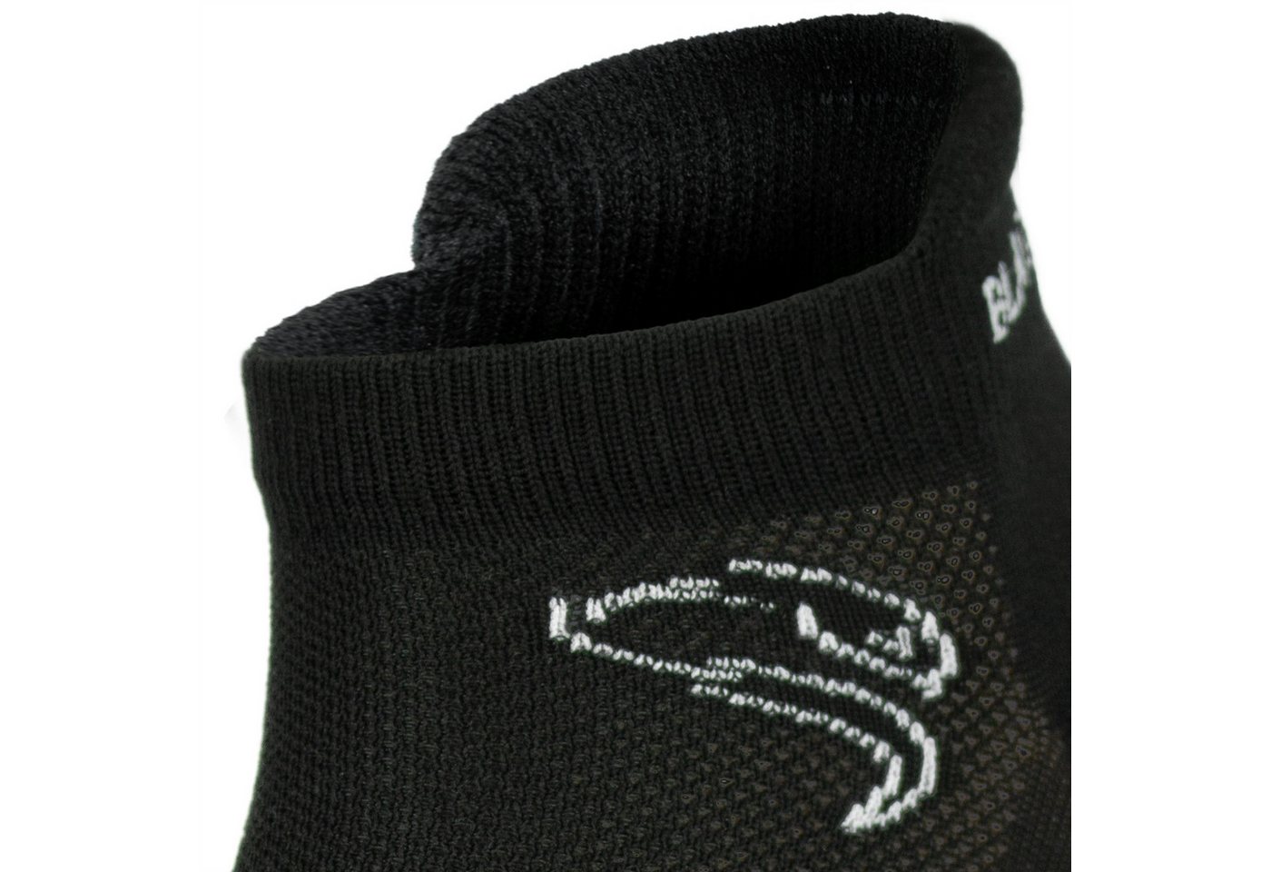Black Snake Sportsocken Sneaker Socken mit Kompressionszonen im Mittelfuß für Damen und Herren (Vorteilspack, 6-Paar, Schwarz 39/42) Gepolsterte Ferse und Sohle mit Knöchelschutz aus atmungsaktivem Garn Bild 5