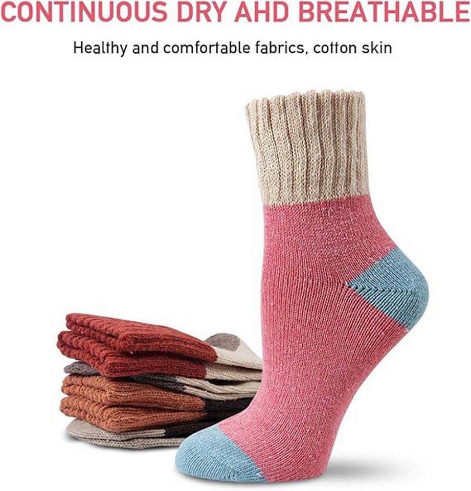 Coonoor Thermosocken Damen Socken Winter Socken 5 Paar atmungsaktiv warm (5-Paar)