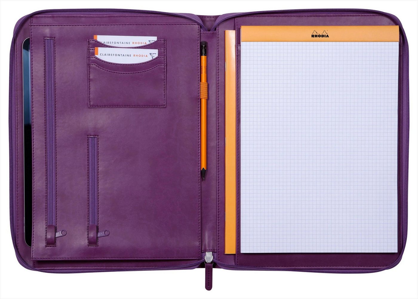 EXACOMPTA Aktentasche Konferenzmappe, großes Modell 25,5x34 cm, für Block A4 Violett 168121C, Rhodia, Blöcke, Hefte und Notizbücher