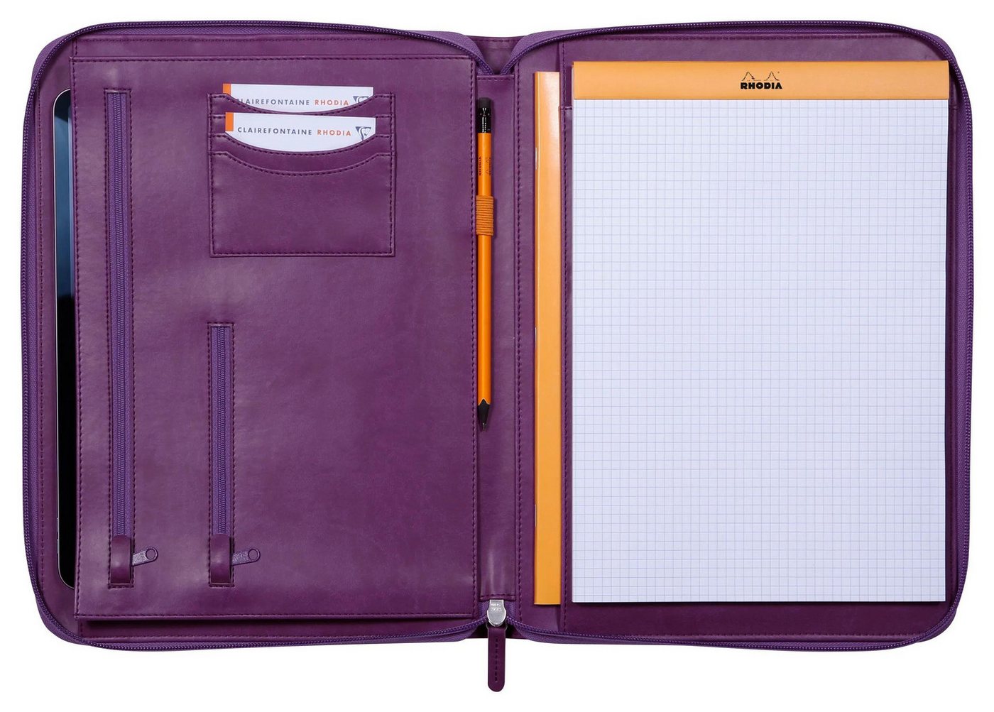 EXACOMPTA Aktentasche Konferenzmappe, großes Modell 25,5x34 cm, für Block A4 Violett 168121C, Rhodia, Blöcke, Hefte und Notizbücher Bild 3