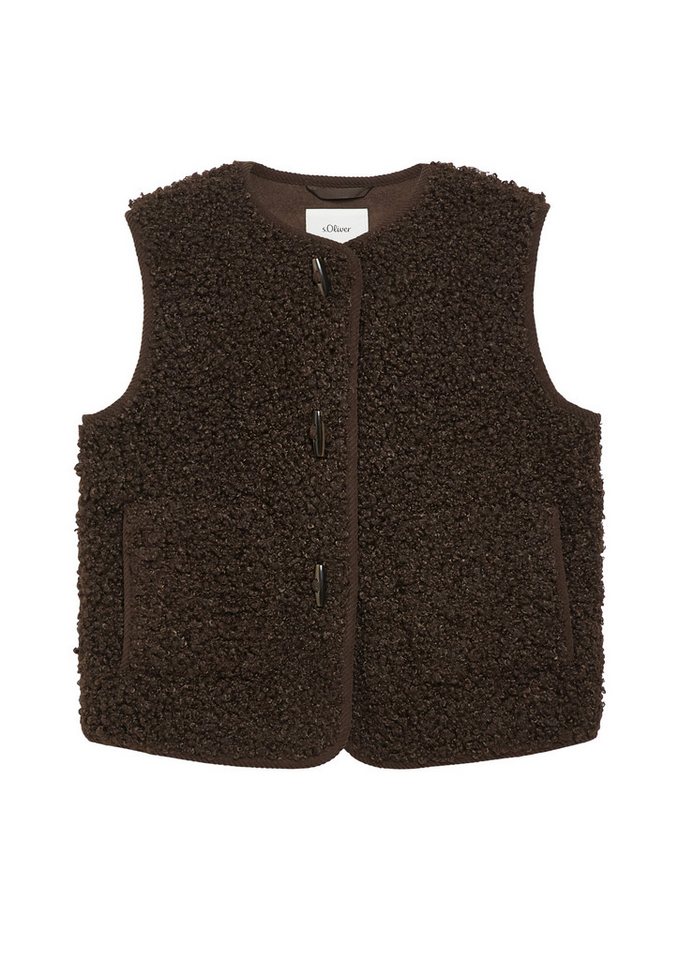 s.Oliver Outdoorjacke Outdoor-Weste Teddyweste mit Knebelknöpfen Bild 4