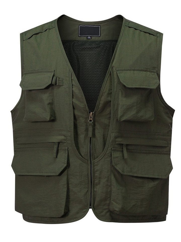 YOUTHUP Funktionsweste Herren V-Ausschnitt Utility-Weste
