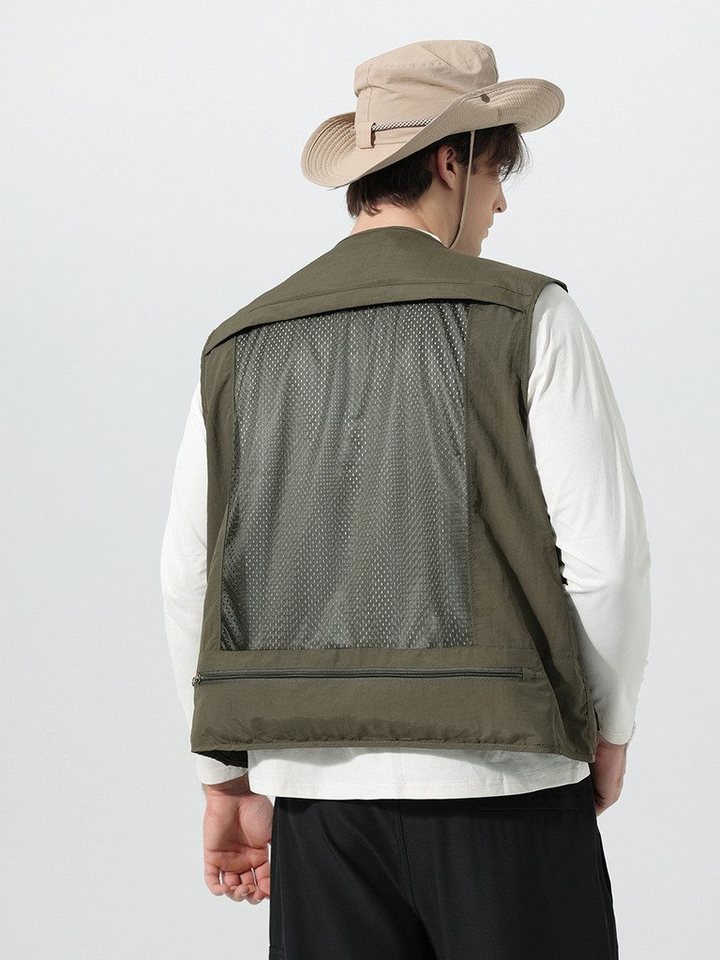 YOUTHUP Funktionsweste Herren V-Ausschnitt Utility-Weste Bild 2