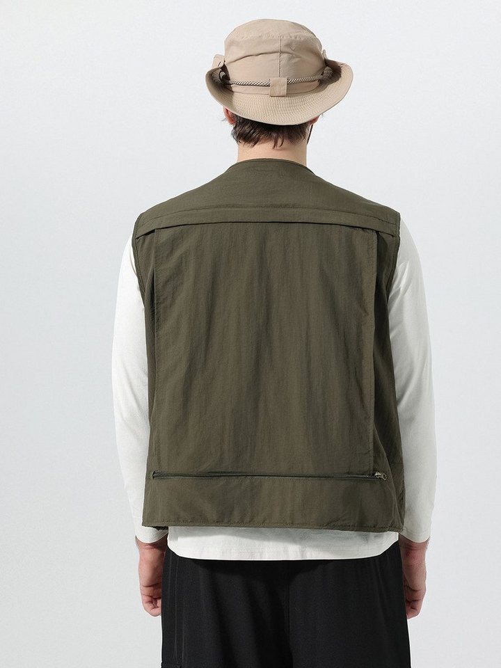 YOUTHUP Funktionsweste Herren V-Ausschnitt Utility-Weste Bild 3