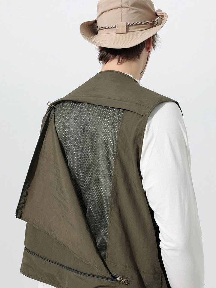 YOUTHUP Funktionsweste Herren V-Ausschnitt Utility-Weste Bild 5