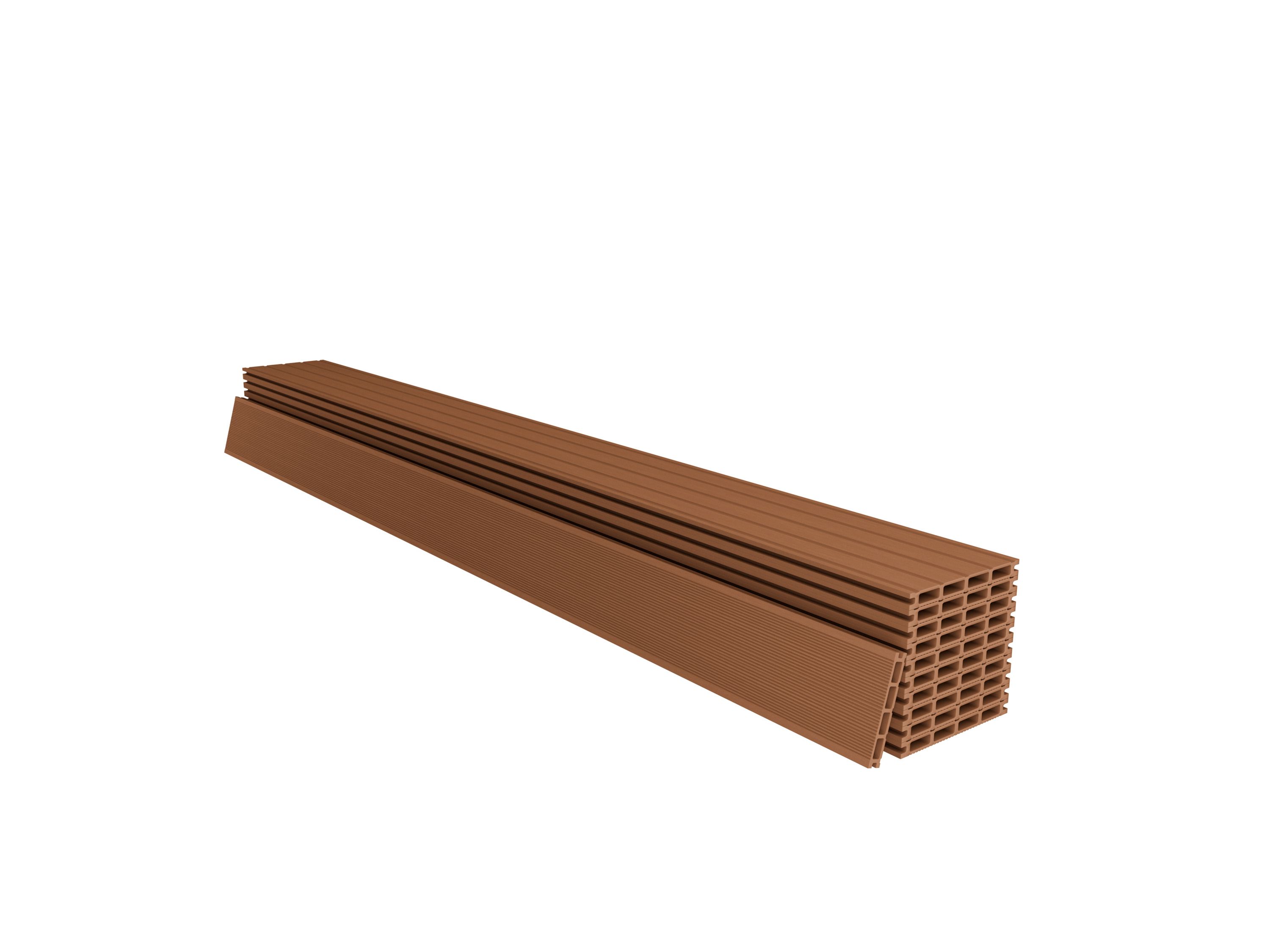 JUSKYS WPC Terrassendielen, mit Clipsystem (6 m², Teak) Bild 2