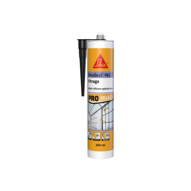 Sika - Elastischer Silikondichtstoff seal-162 Verglasung - Schwarz - 300ml