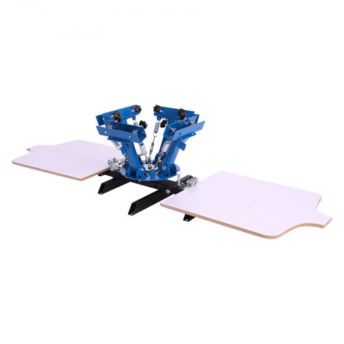 VEVOR Siebdruckmaschine 4-Farben 2-Stationen-Siebdruckpresse 540x450 mm, 360° Drehbar Präzise Positionierung Pulverbeschichteter Kohlenstoffstahl für T-Shirt-DIY, Heim- & Gewerbekunden