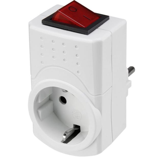 Sygonix SY-5045292 Schaltbare Zwischensteckdose 2polig Weiß
