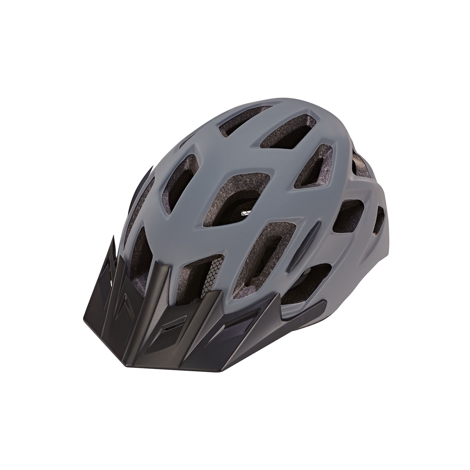 Fahrradhelm, stoßfeste Hartschaum-Innenschale, mit LED-Licht und Reflektionsstreifen, Größe: 55-58 cm, Farbe: grau