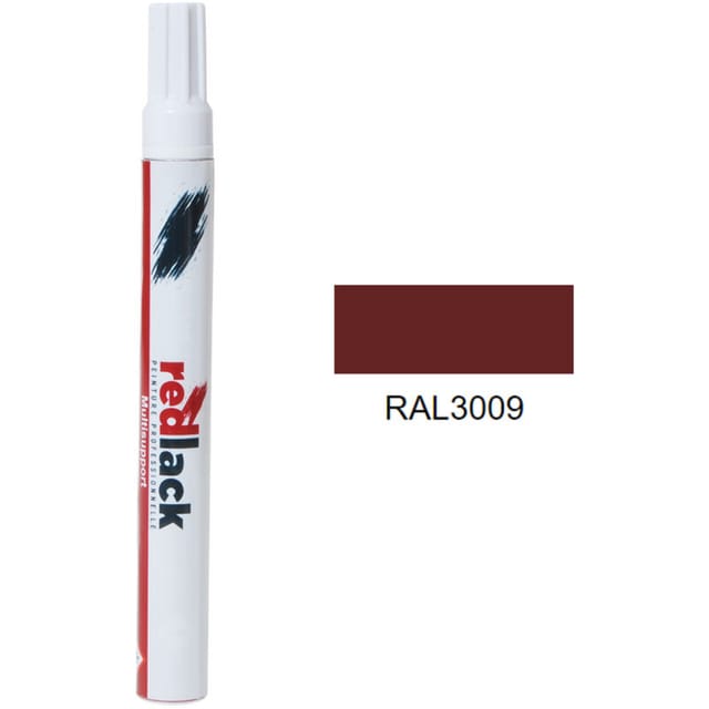 Redlack - Ausbesserungslack mit Filzstift Oxidrot ral 3009 Glänzend Mehrflächen