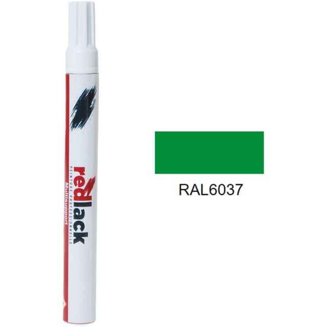 Retuschierstift 8 ml – RAL 6037 - Seidenmatt - Reingrün - für verschiedene Oberflächen - Redlack