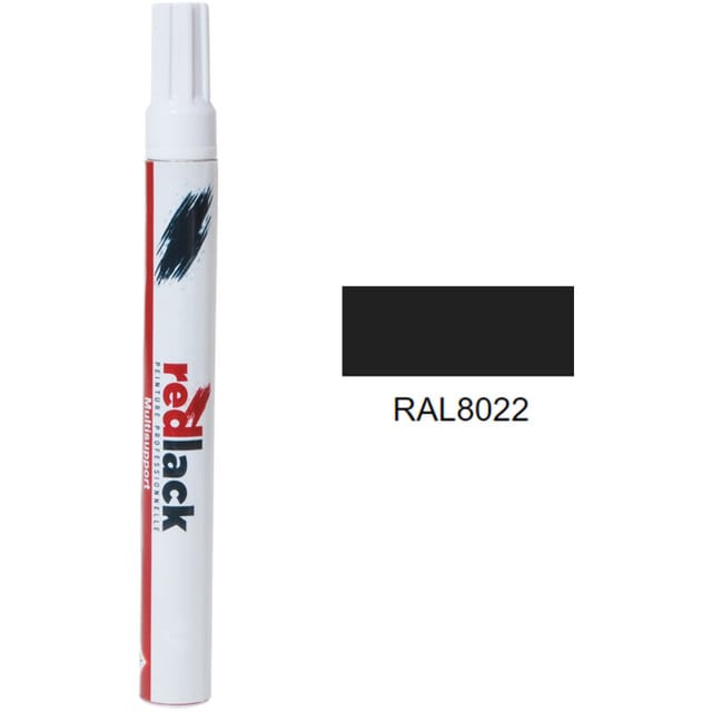 Ausbesserungslack mit Filzstift Schwarzbraun ral 8022 Seidenmatt Mehrflächen Redlack