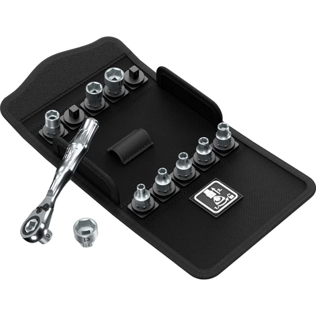 Wera Kraftform Kompakt Zyklop Mini 2 Set 1 Knarre mit Steckschlüsseleinsätzen 1/4" 11-tlg.