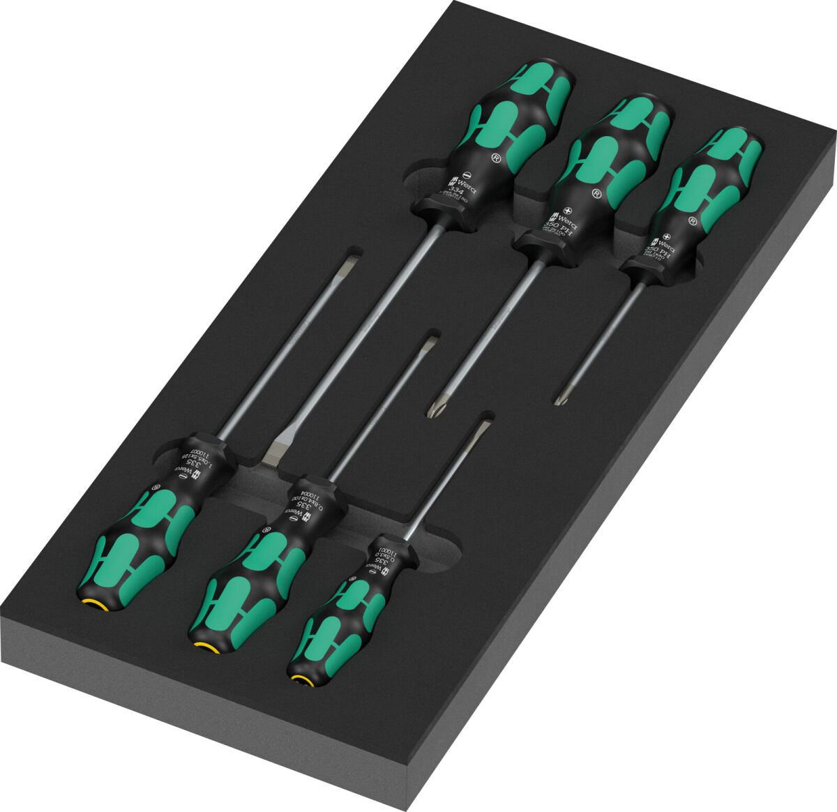 Wera 9717 Schaumstoffeinlage Schraubendreher Kraftform Serie 300 Set 1 mit Werkzeug 7-tlg.