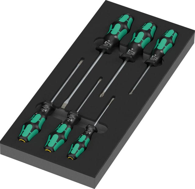 Wera 9717 Schaumstoffeinlage Schraubendreher Kraftform Serie 300 Set 1 mit Werkzeug 7-tlg.