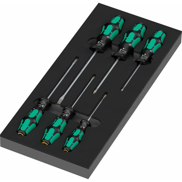 Wera 9718 Schaumstoffeinlage Schraubendreher Kraftform Serie 300 Set 2 mit Werkzeug 7-tlg.