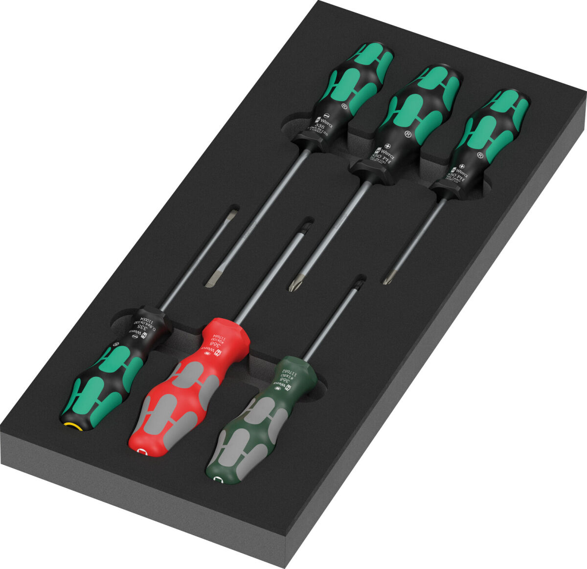 Wera 9719 Schaumstoffeinlage Schraubendreher Kraftform Serie 300 Set 3 mit Werkzeug 7-tlg.