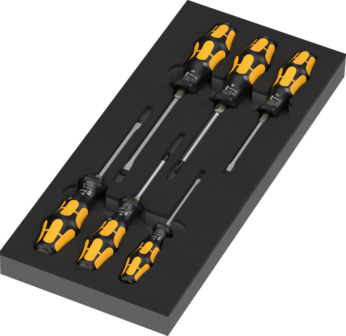 Wera 97112 Schaumstoffeinlage Kraftform Schraubmeißel Serie 900 Set 1 mit Werkzeug 7-tlg.
