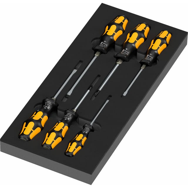 Wera 97112 Schaumstoffeinlage Kraftform Schraubmeißel Serie 900 Set 1 mit Werkzeug 7-tlg.