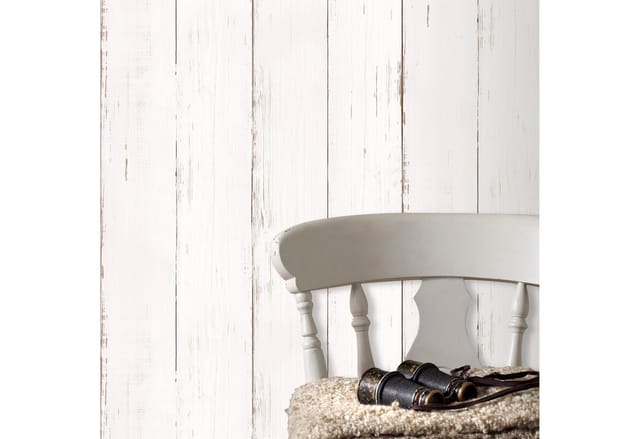 Superfresco Easy - Vliestapete - Holz - Weiß - 10m x 52cm