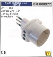 Zwischenstecker 2-polig + Erde - 10A 2-polig + Erde 10A 1 Schuko-Steckdose