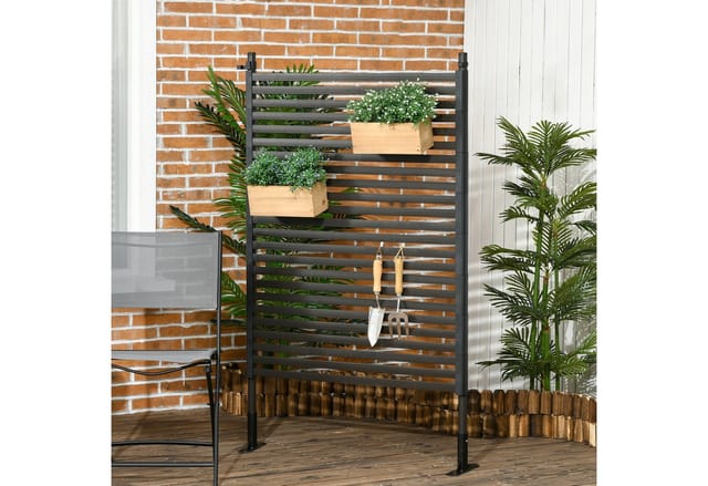 Outsunny Gartenzaun Zaun aus Metall 93 x 150 cm hoch Dekorativer Gitterzaun Set mit Fuß Hundezaun Oberbogen Zaun Landschaftszaun für Garten