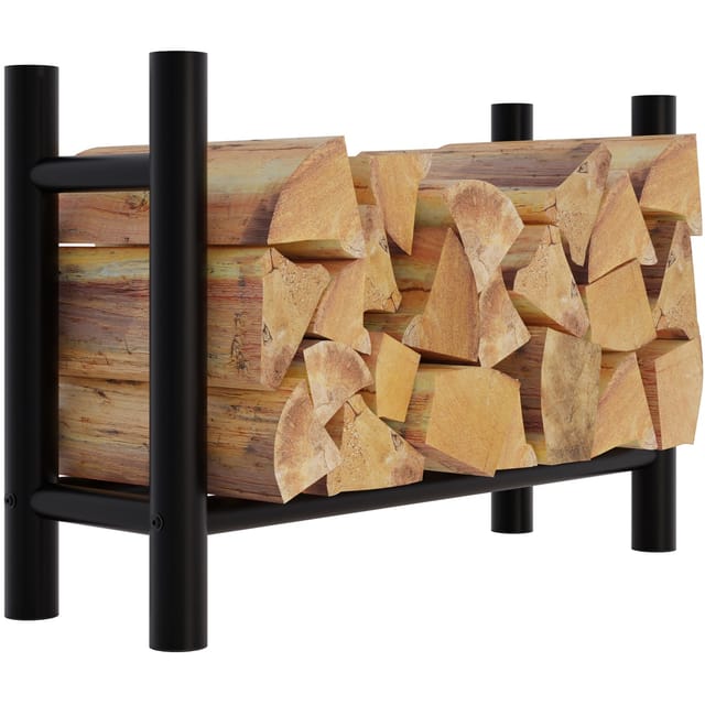 Kaminholzständer Medya schwarz rund 30x80x60 cm