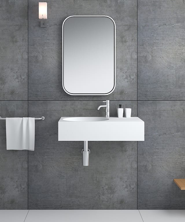 Kroos ® - Rechteckiges wandhängendes Waschbecken Mattweiß - Lomami
