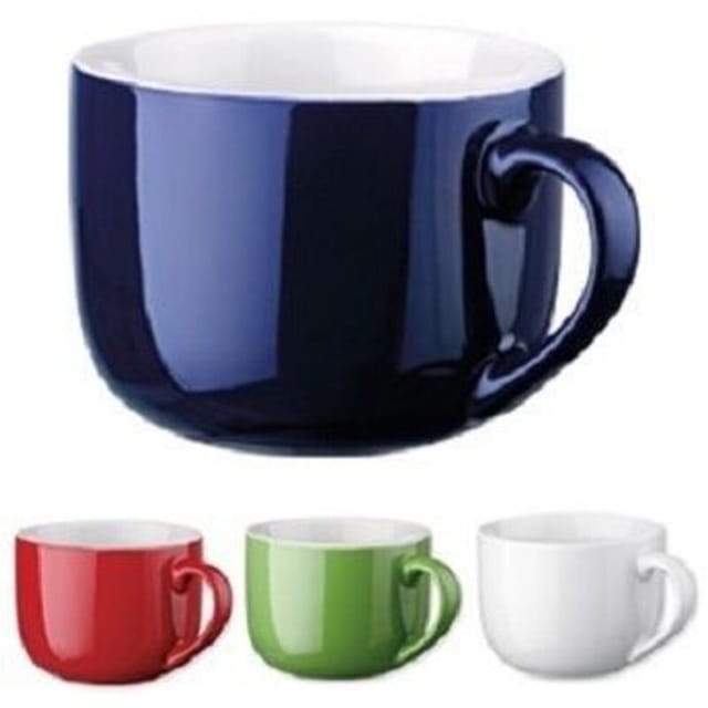Trade Shop Traesio - Trade Shop - set 12 stück tasse porzellanbecher farbige milch frühstück 450ML -